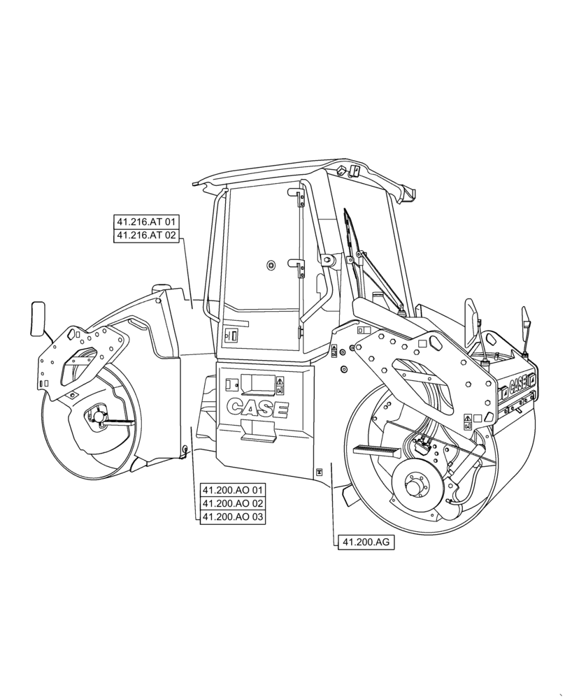 Схема запчастей Case DV209C - (00.000.41) - STEERING, CONTROLS (00) - GENERAL & PICTORIAL INDEX