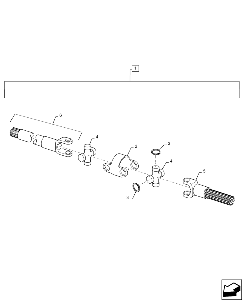 Схема запчастей Case 570N EP - (25.108.AA[01]) - FRONT AXLE HALF SHAFT, 4WD (25) - FRONT AXLE SYSTEM