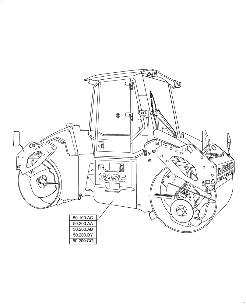 Схема запчастей Case DV209C - (50.000.00) - CAB CLIMATE CONTROL (50) - CAB CLIMATE CONTROL