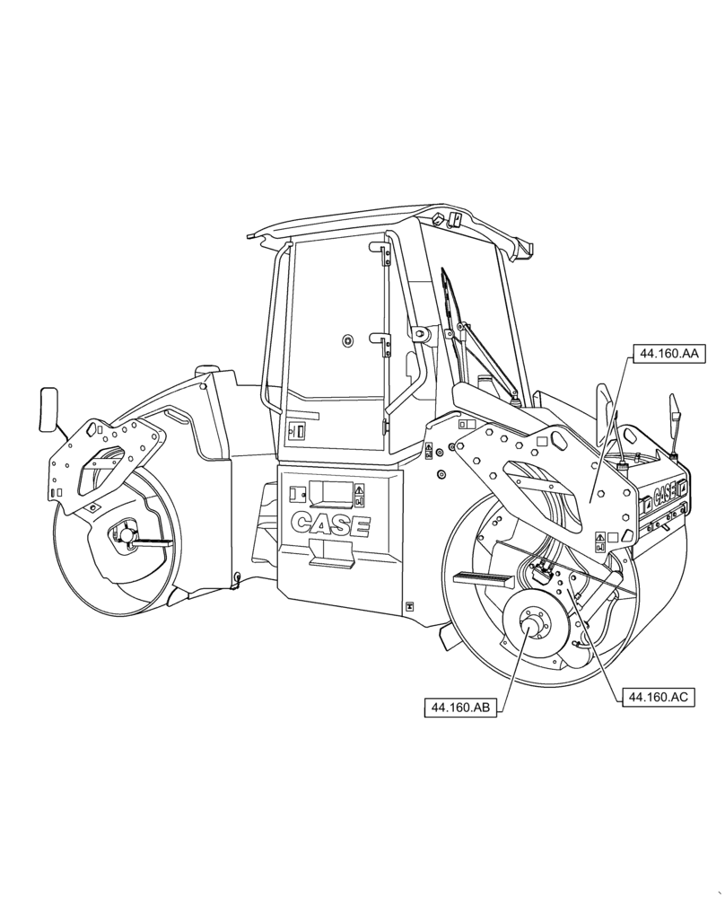 Схема запчастей Case DV209C - (00.000.44) - WHEELS (00) - GENERAL & PICTORIAL INDEX