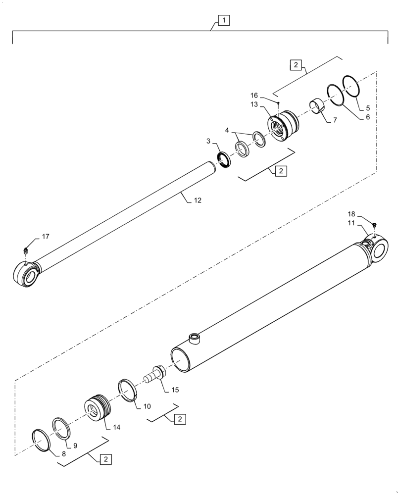 Схема запчастей Case 570N EP - (35.701.CB[01]) - LIFT CYLINDER (35) - HYDRAULIC SYSTEMS