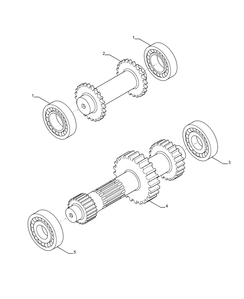 Схема запчастей Case 570N EP - (21.140.AE[02]) - TRANSMISSION PRIMARY & REVERSE SHAFT, 2WD & 4WD (21) - TRANSMISSION