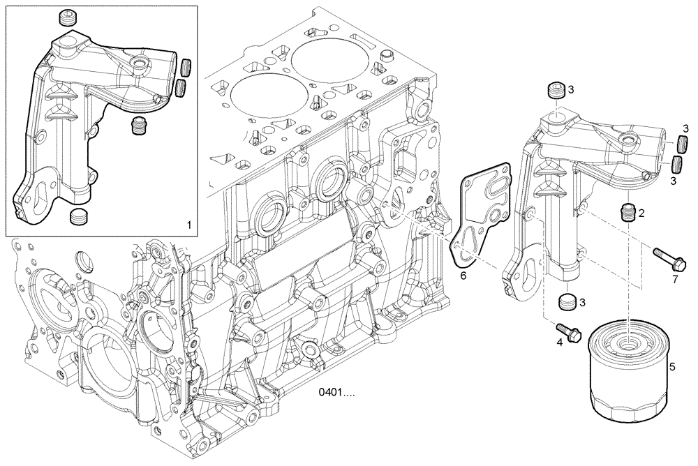 Схема запчастей Case F5CE9454G A001 - (3022.007) - HOUSING OIL (10) - ENGINE