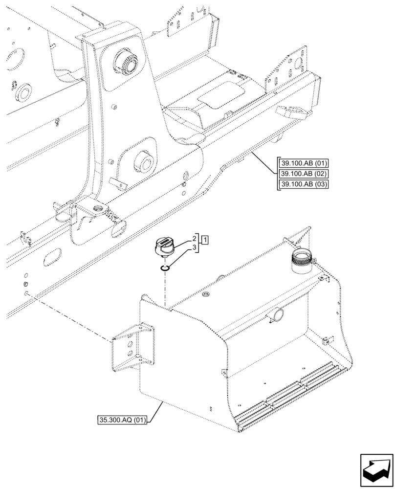 Схема запчастей Case 580N EP - (35.300.BE) - HYDRAULIC OIL RESERVOIR, BREATHER (35) - HYDRAULIC SYSTEMS