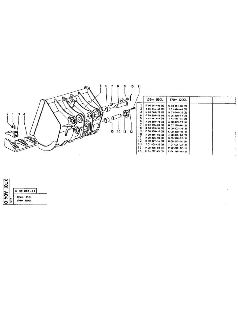 Схема запчастей Case 115CL - (152[1]) - 1.70M 1200L 