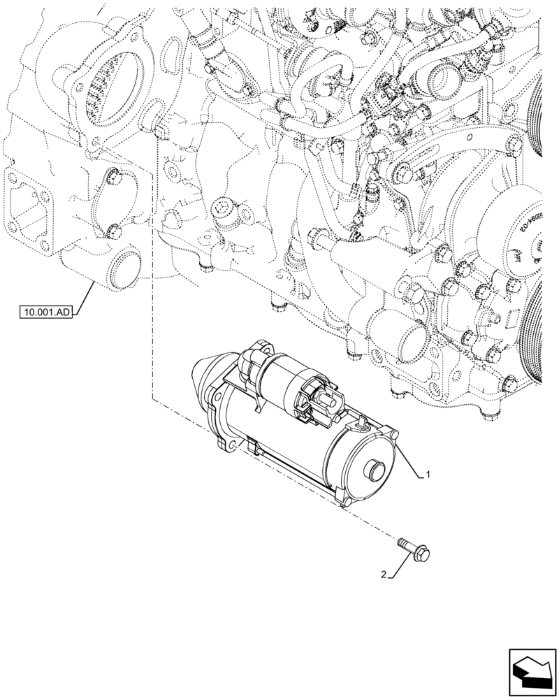 Схема запчастей Case 580SN - (55.201.AE) - STARTER MOTOR (55) - ELECTRICAL SYSTEMS