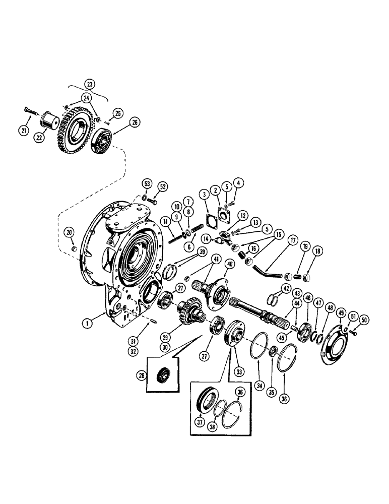 Схема запчастей Case W10 - (072) - CONVERTER HOUSING AND PUMP DRIVE (06) - POWER TRAIN