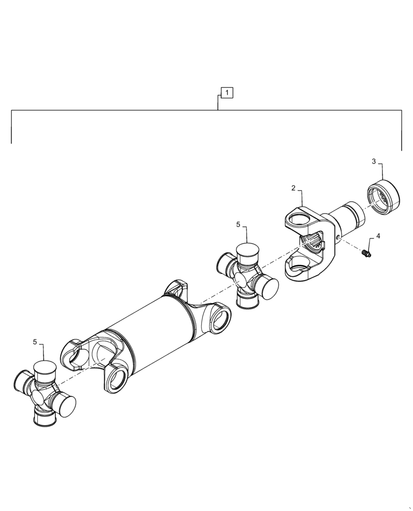 Схема запчастей Case 570N EP - (27.100.AB[04]) - REAR DRIVE SHAFT (27) - REAR AXLE SYSTEM