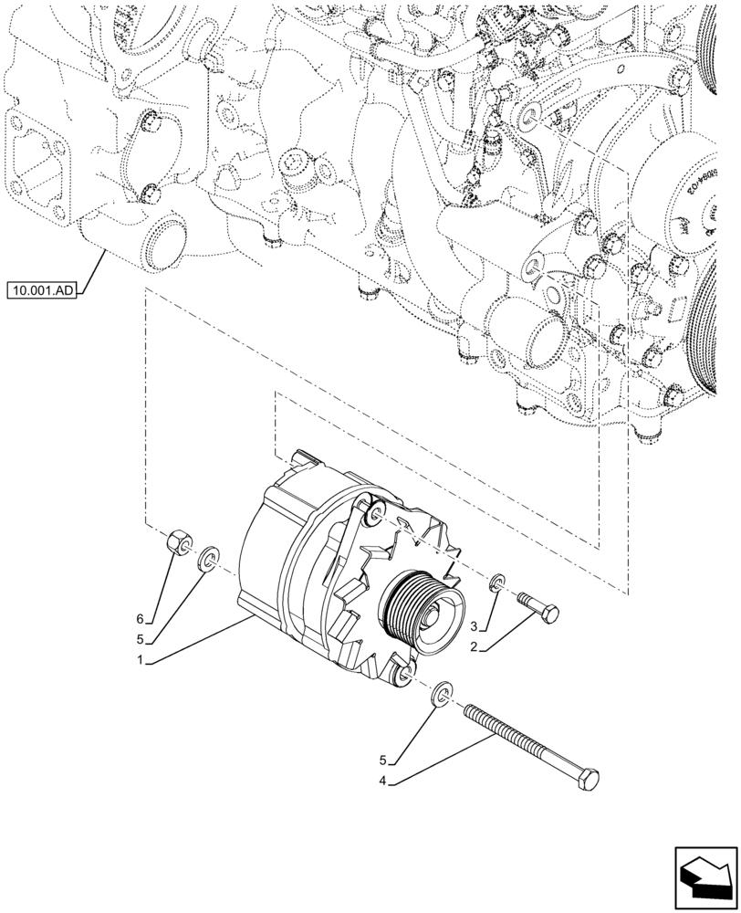 Схема запчастей Case 580N EP - (55.301.AA) - ALTERNATOR (55) - ELECTRICAL SYSTEMS