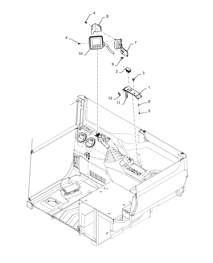 Схема запчастей Case CX36B - (55.408.CA[01]) - MONITOR, CAB - ASN PX17-40002 (55) - ELECTRICAL SYSTEMS