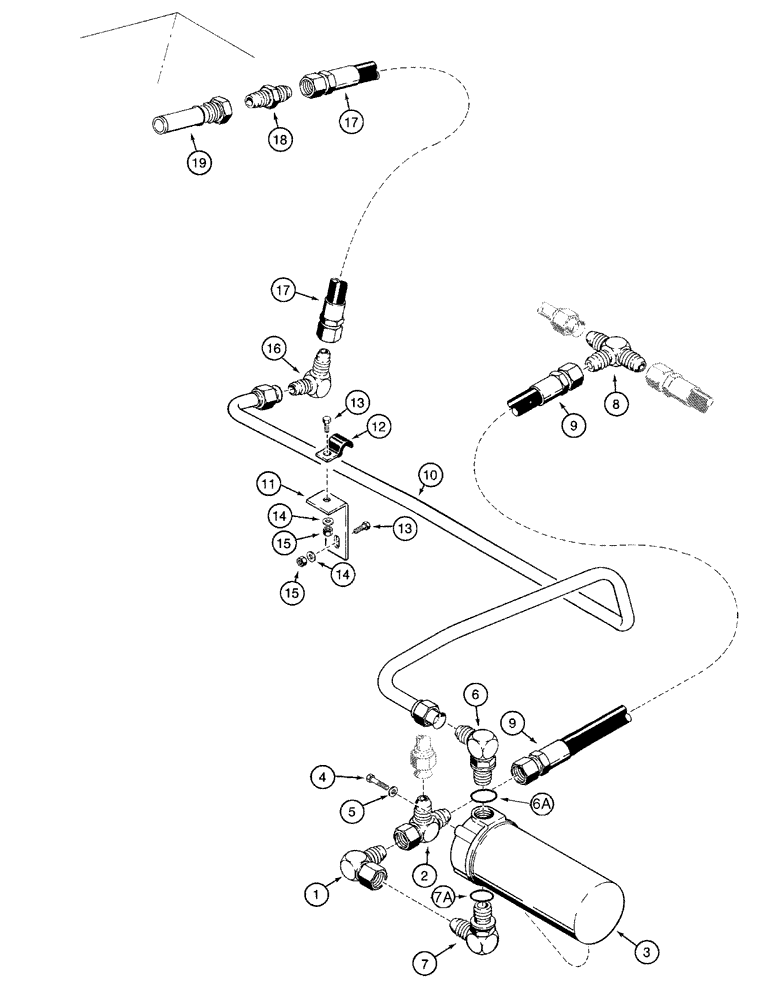 Схема запчастей Case 960 - (08-07) - HYDRAULICS FILTERS, RETURN AND LINES (08) - HYDRAULICS