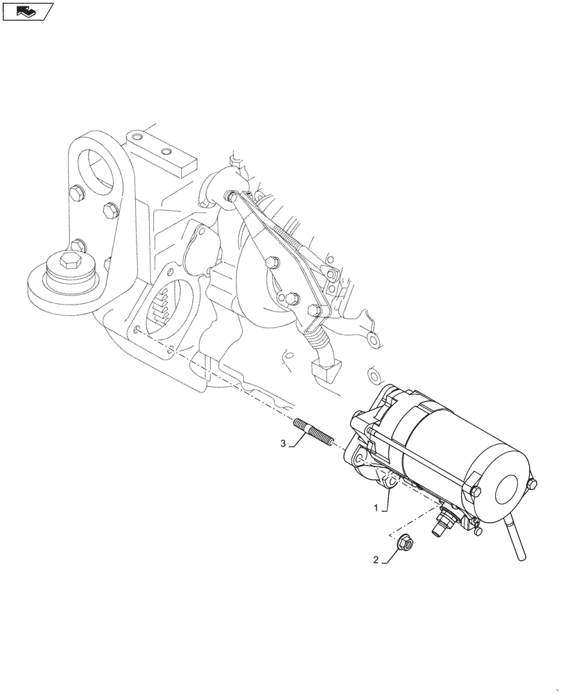 Схема запчастей Case 621F - (55.201.AE) - ENGINE STARTER INSTALLATION (55) - ELECTRICAL SYSTEMS