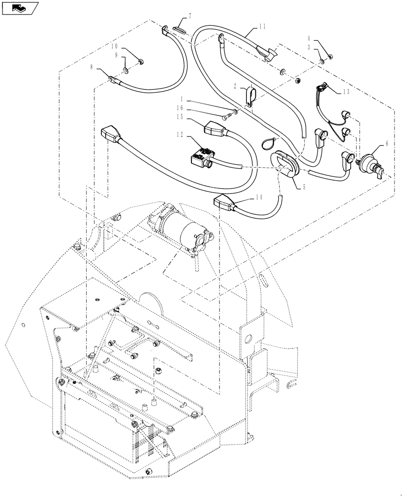 Схема запчастей Case 621F - (55.302.AV) - BATTERY CABLE INSTALLATION (55) - ELECTRICAL SYSTEMS