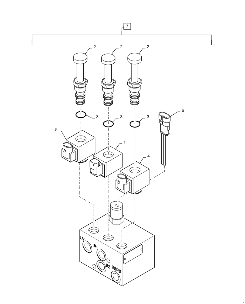 Схема запчастей Case TV380 - (35.353.AC[03]) - BRAKE VALVE, ELECTRONIC CONTROLS (35) - HYDRAULIC SYSTEMS