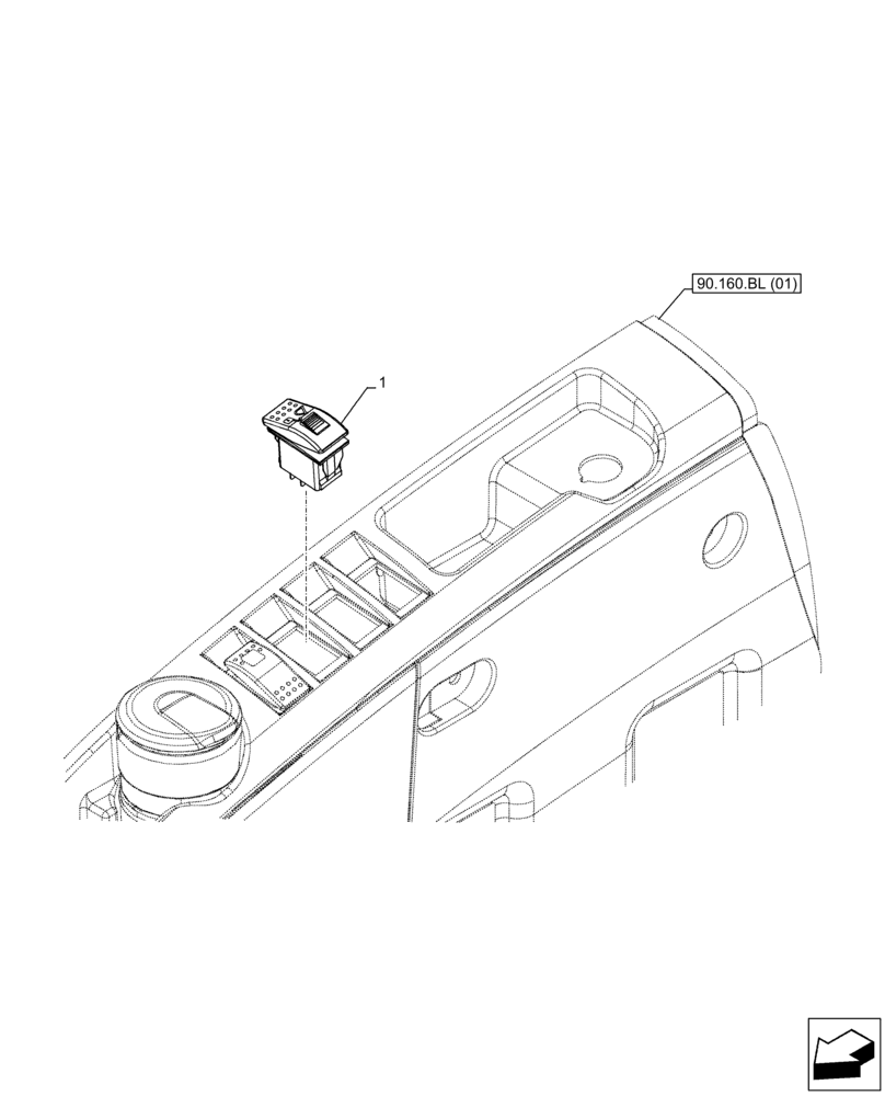 Схема запчастей Case CX250D LC - (55.512.BY[03]) - VAR - 781128 - QUICK COUPLER, SWITCH (55) - ELECTRICAL SYSTEMS