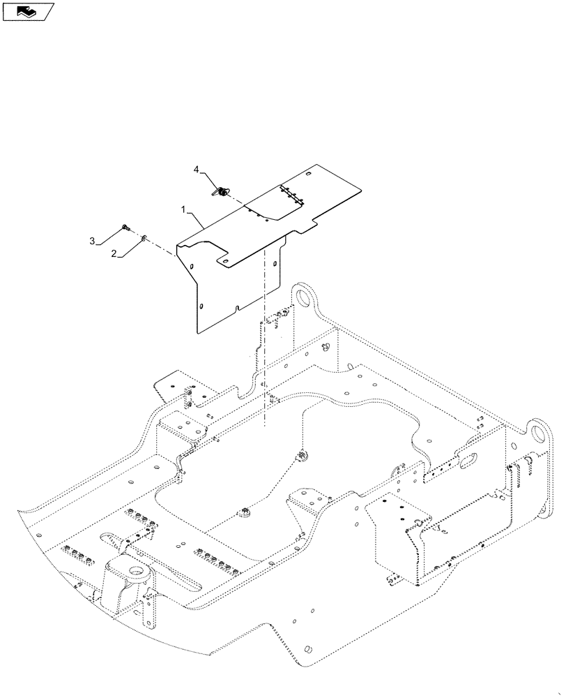 Схема запчастей Case 621F - (90.105.BZ) - BATTERY AND SCR COVER ASSEMBLY (90) - PLATFORM, CAB, BODYWORK AND DECALS