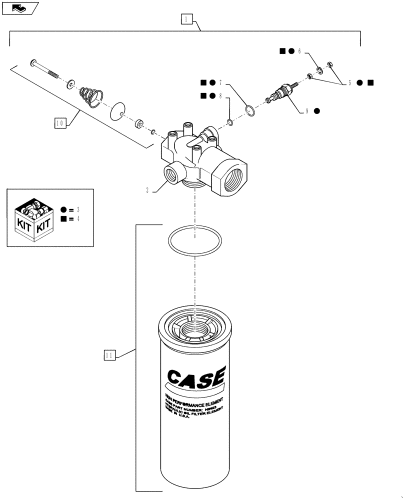 Схема запчастей Case 588H - (35.300.03) - FILTER ASSEMBLY OIL (35) - HYDRAULIC SYSTEMS