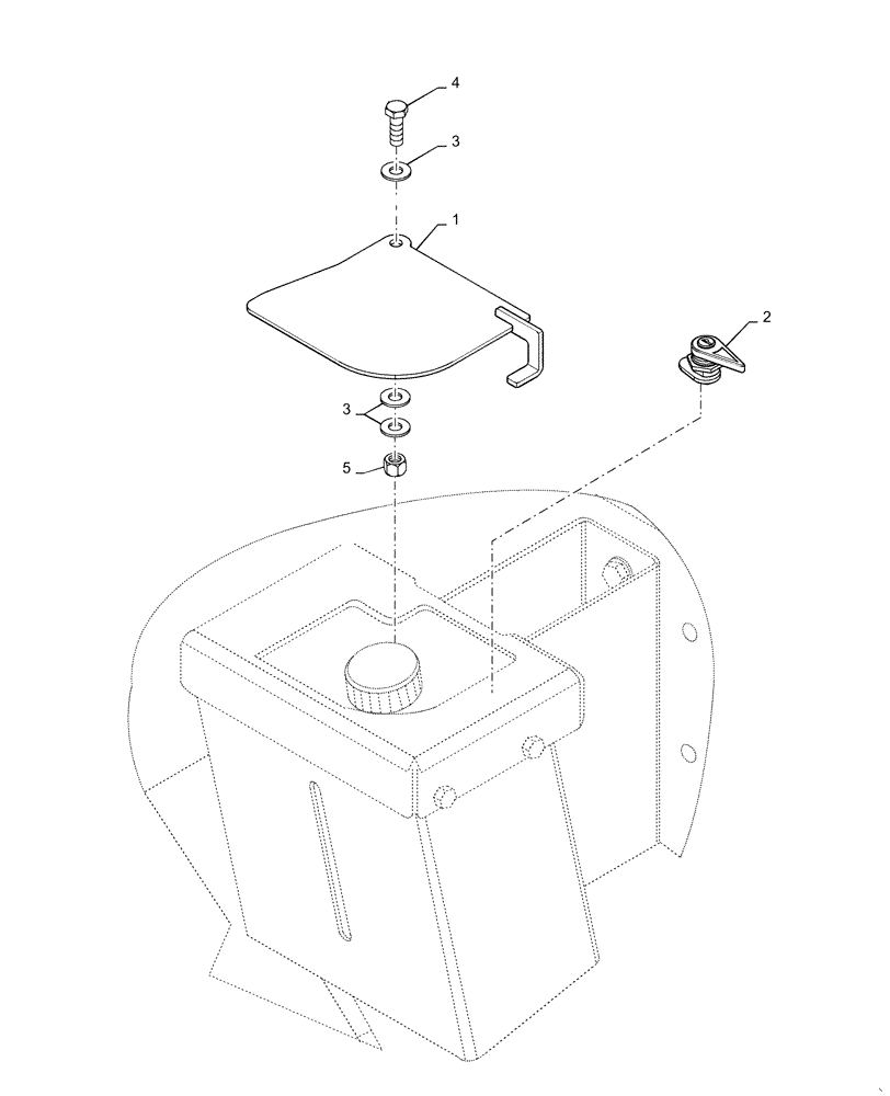 Схема запчастей Case 621F - (55.518.AT) - WASHER BOTTLE BOX COVER (55) - ELECTRICAL SYSTEMS