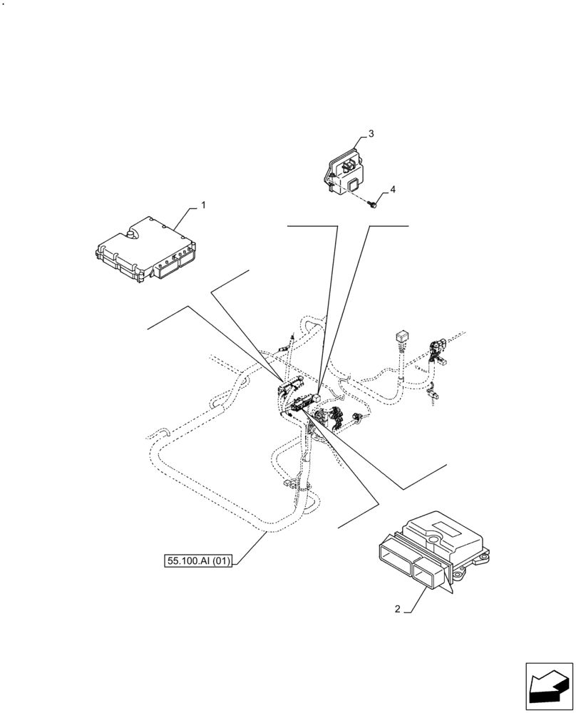 Схема запчастей Case AQ-4HK1XASS01 - (55.015.AA) - ENGINE, CONTROL UNIT (55) - ELECTRICAL SYSTEMS