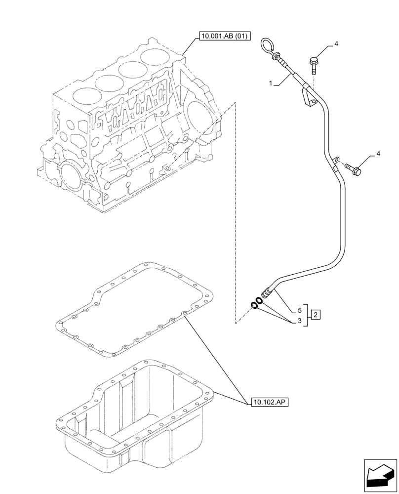 Схема запчастей Case AQ-4HK1XASS01 - (10.304.AS) - DIPSTICK (10) - ENGINE