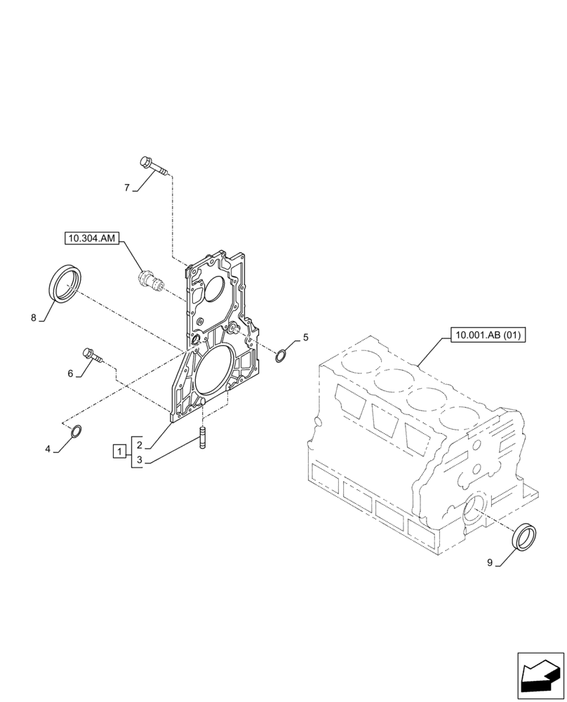 Схема запчастей Case AQ-4HK1XASS01 - (10.102.AK) - ENGINE, BLOCK, COVER (10) - ENGINE