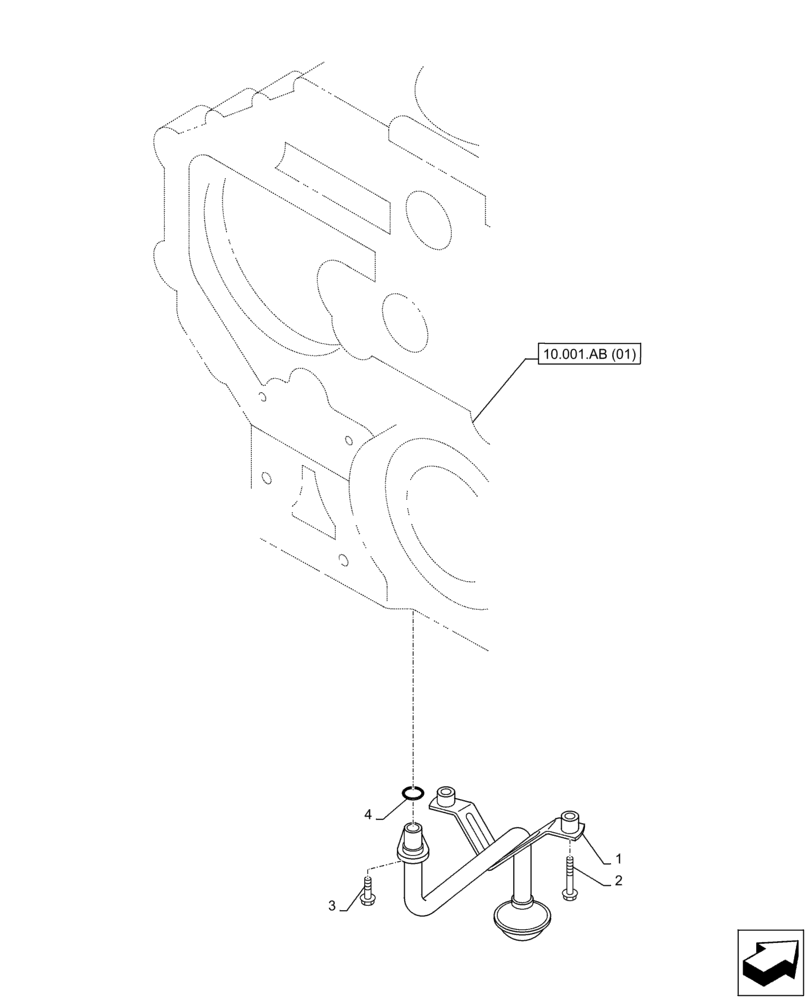 Схема запчастей Case AQ-4HK1XASS01 - (10.304.AL) - ENGINE OIL PUMP, SUCTION PIPE (10) - ENGINE