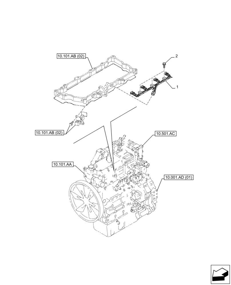 Схема запчастей Case AQ-4HK1XASS01 - (55.010.AA) - INJECTION CABLE (55) - ELECTRICAL SYSTEMS