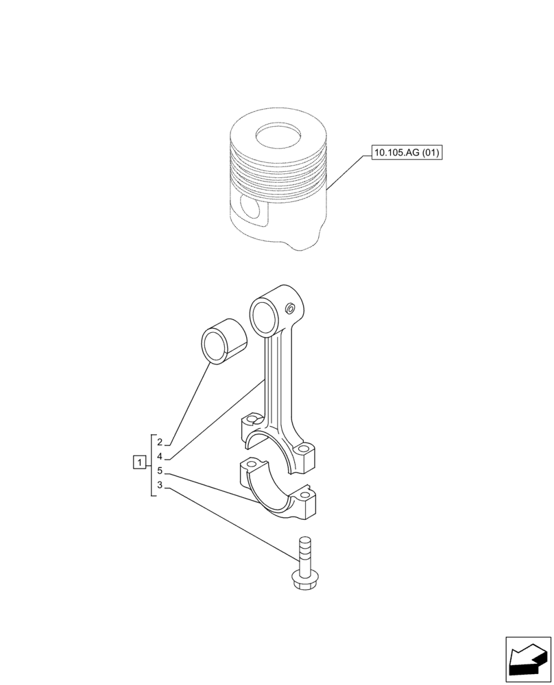 Схема запчастей Case AQ-4HK1XASS01 - (10.105.AB) - CONNECTING ROD (10) - ENGINE