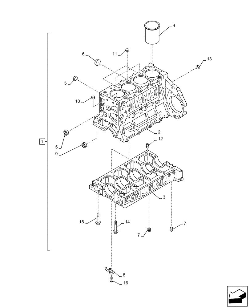 Схема запчастей Case AQ-4HK1XASS01 - (10.001.AB[01]) - CRANKCASE (10) - ENGINE