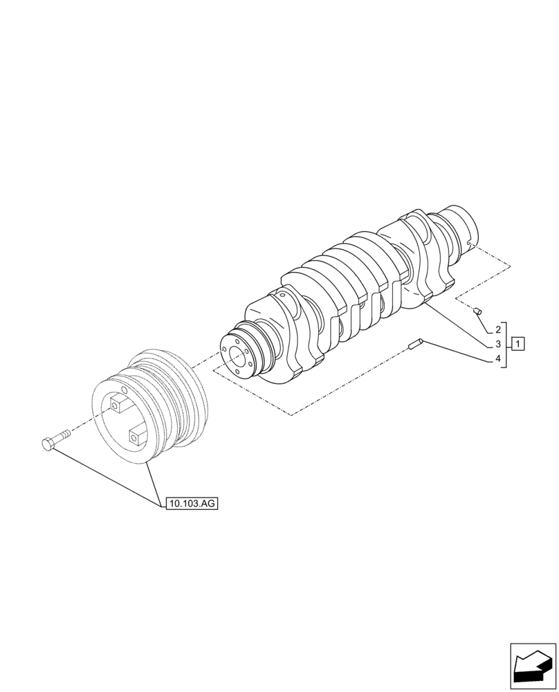 Схема запчастей Case AQ-4HK1XASS01 - (10.103.AA) - CRANKSHAFT (10) - ENGINE