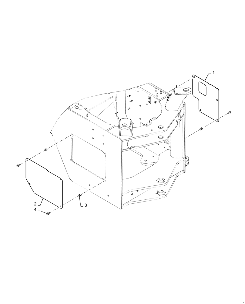 Схема запчастей Case 621F - (39.100.AH[02]) - FRAME, REAR COVER (39) - FRAMES AND BALLASTING