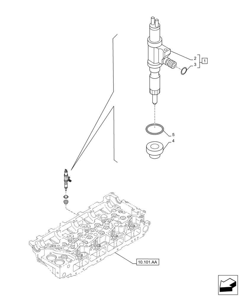 Схема запчастей Case AQ-4HK1XASS01 - (10.218.AF) - FUEL INJECTOR (10) - ENGINE