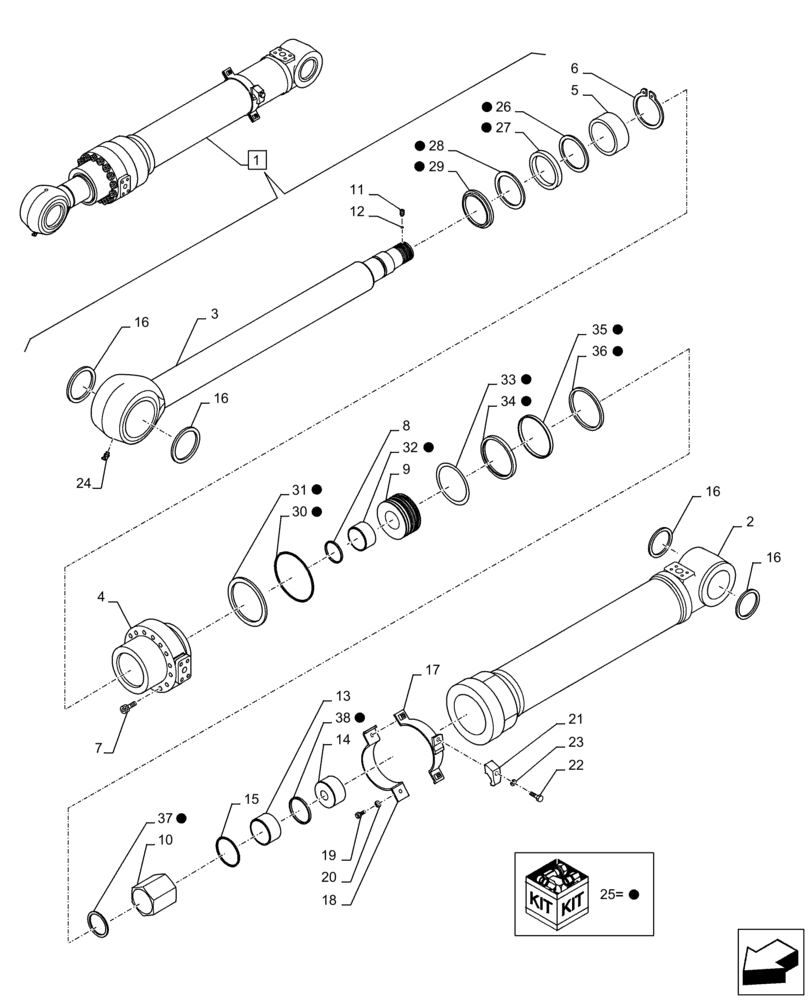 Схема запчастей Case CX250D LC - (35.737.AA[04]) - VAR - 481064 - ARM, CYLINDER, SAFETY VALVE, COMPONENTS (35) - HYDRAULIC SYSTEMS