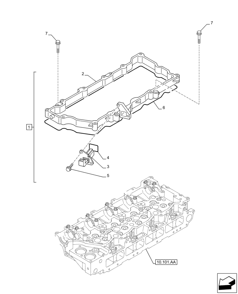 Схема запчастей Case AQ-4HK1XASS01 - (10.101.AB[02]) - VALVE COVER (10) - ENGINE