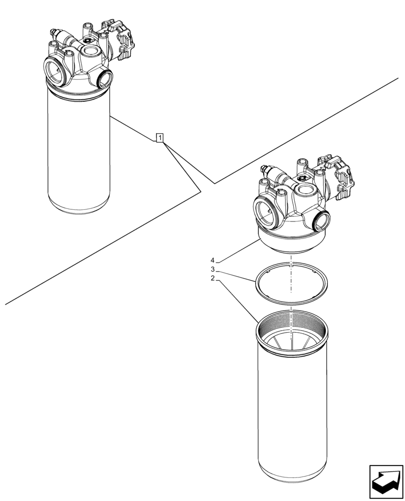 Схема запчастей Case 590SN - (35.300.AN[02]) - HYDRAULIC SYSTEM, OIL FILTER, COMPONENTS (35) - HYDRAULIC SYSTEMS