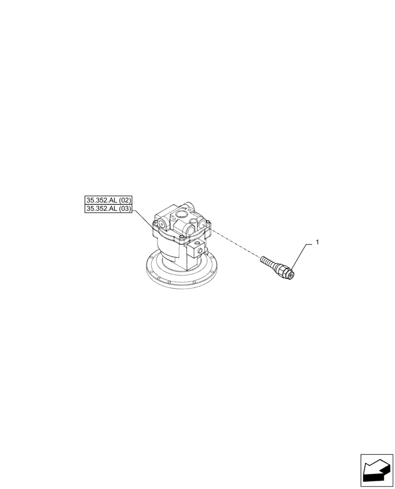 Схема запчастей Case CX250D LC - (35.352.AO) - SWING REDUCTION UNIT, RELIEF VALVE (35) - HYDRAULIC SYSTEMS