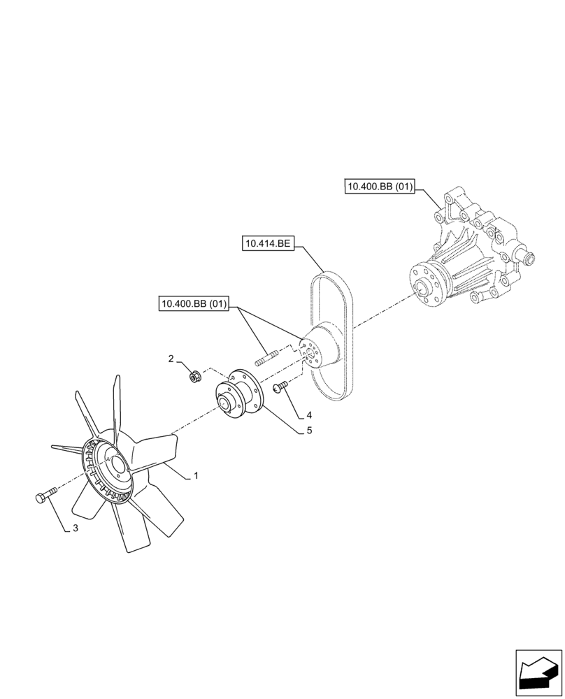 Схема запчастей Case AQ-4HK1XASS01 - (10.414.AC[02]) - ENGINE, FAN (10) - ENGINE