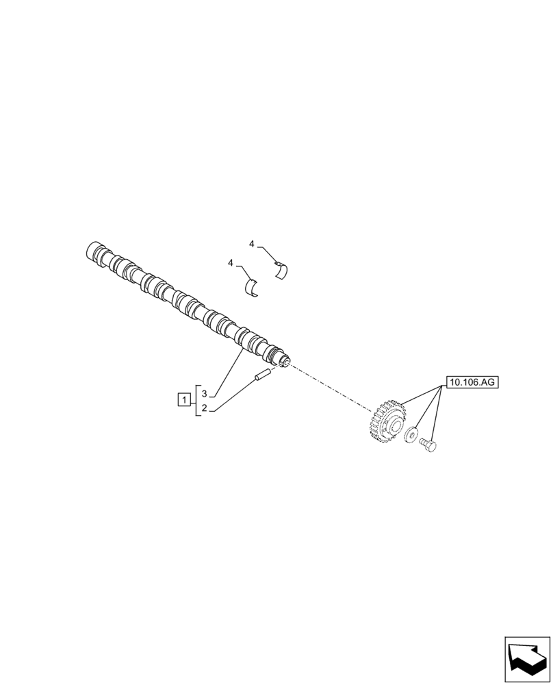 Схема запчастей Case AQ-4HK1XASS01 - (10.106.AA) - CAMSHAFT (10) - ENGINE
