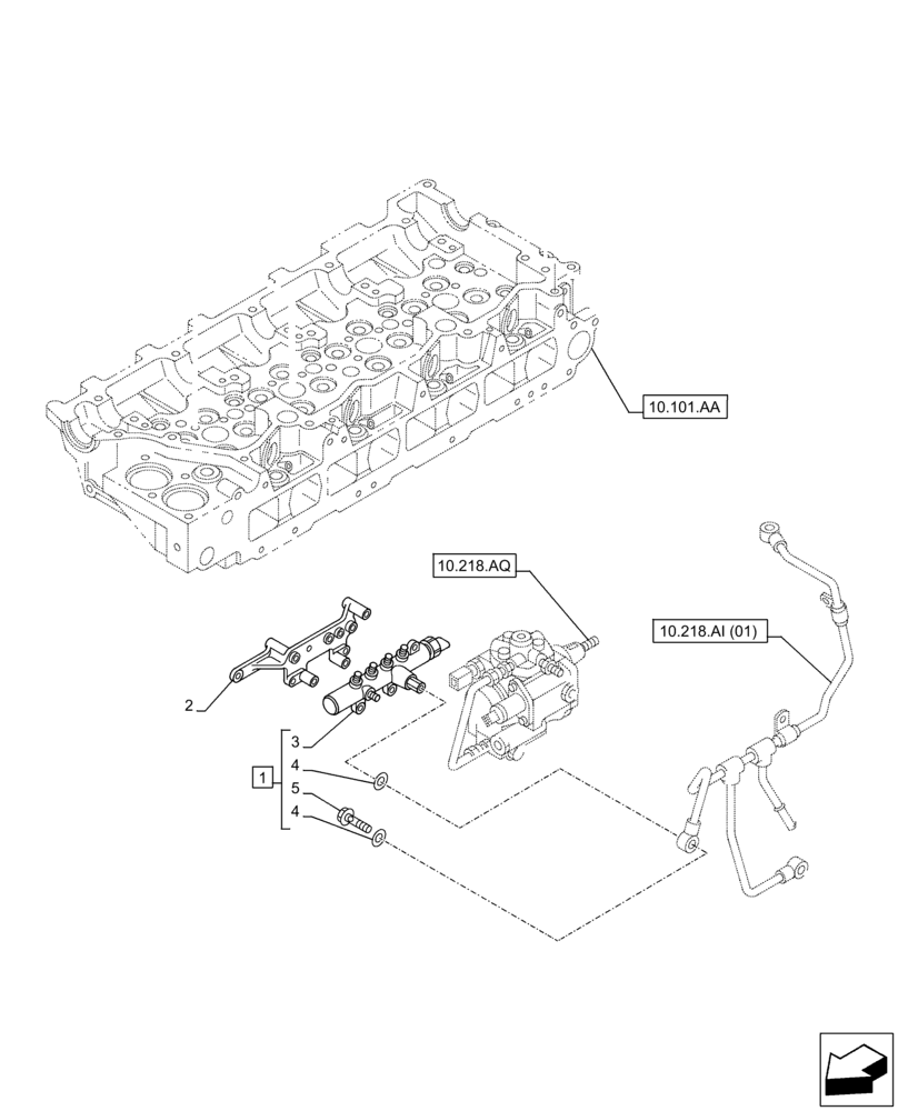 Схема запчастей Case AQ-4HK1XASS01 - (10.218.AA) - RAIL ASSY (10) - ENGINE