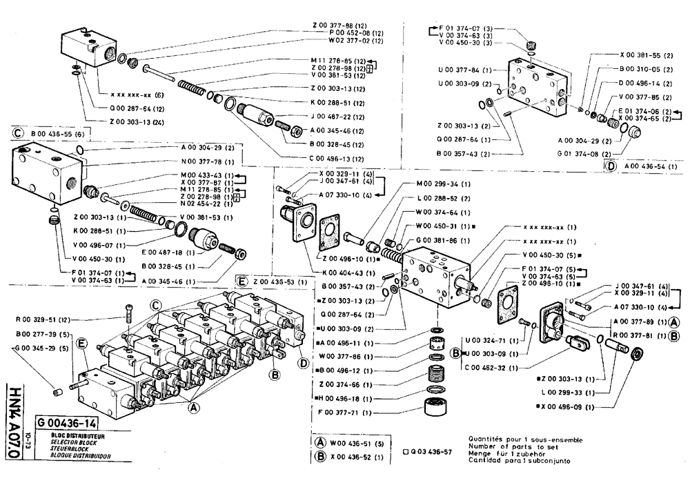 Схема запчастей Case TY45 - (HN14 A07.0) - SELECTOR BLOCK (07) - HYDRAULIC SYSTEM