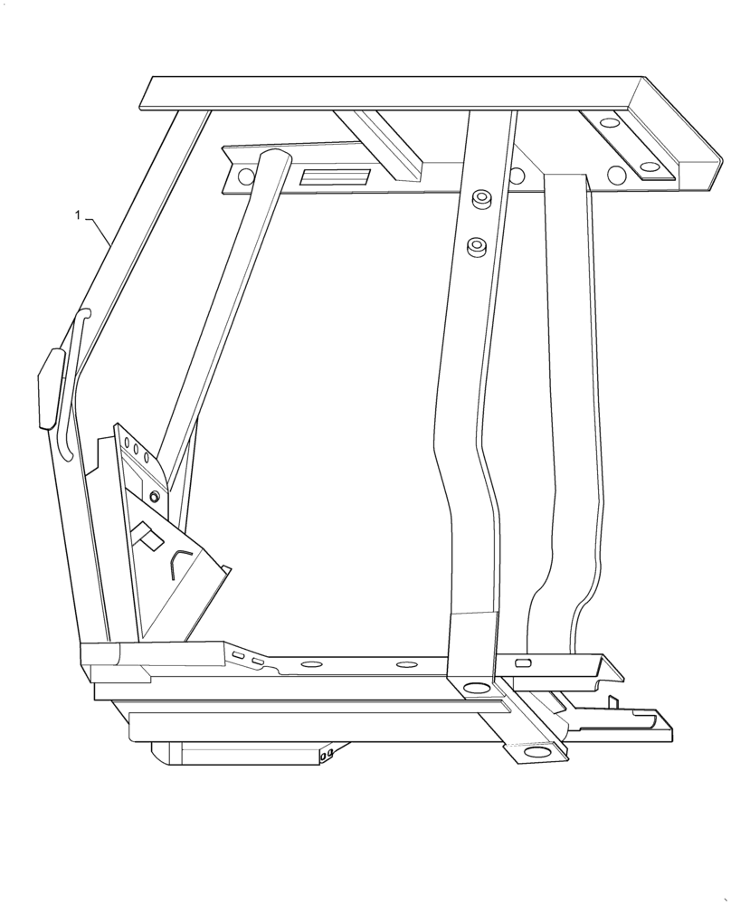 Схема запчастей Case 570N EP - (90.114.AQ[01]) - LOW PROFILE CANOPY ASSY (90) - PLATFORM, CAB, BODYWORK AND DECALS