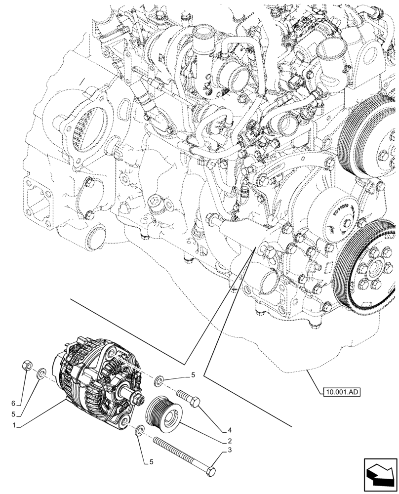 Схема запчастей Case 580SN WT - (55.301.AA) - ALTERNATOR (55) - ELECTRICAL SYSTEMS