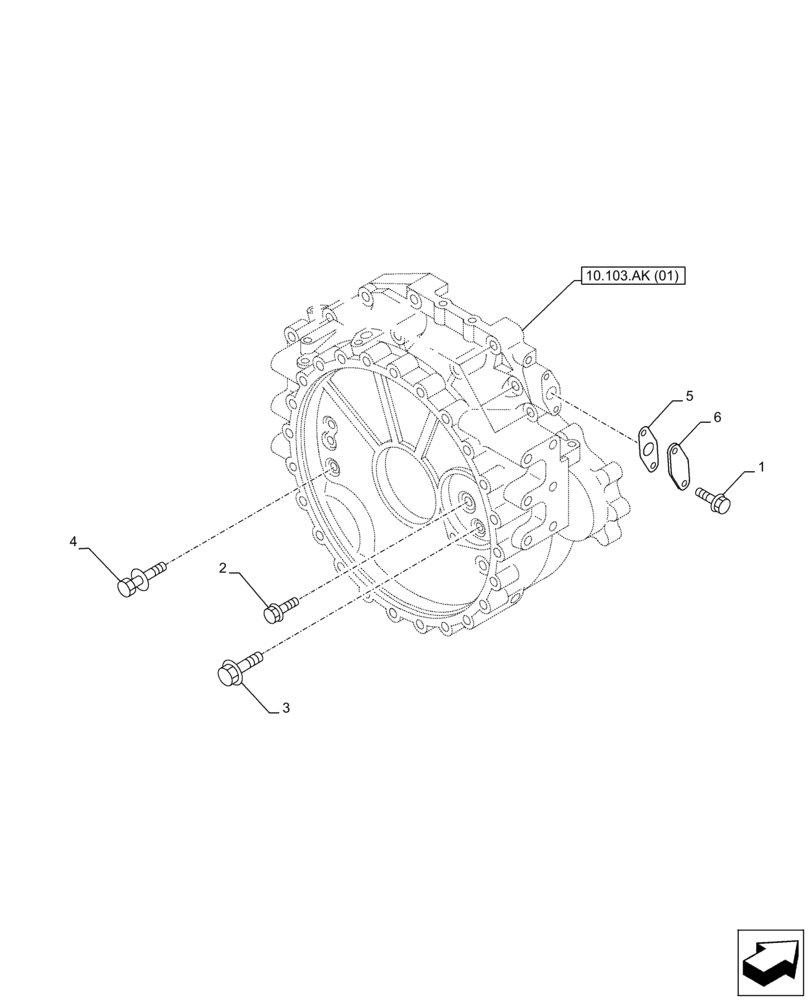 Схема запчастей Case AQ-4HK1XASS01 - (10.103.AK[02]) - FLYWHEEL, HOUSING (10) - ENGINE