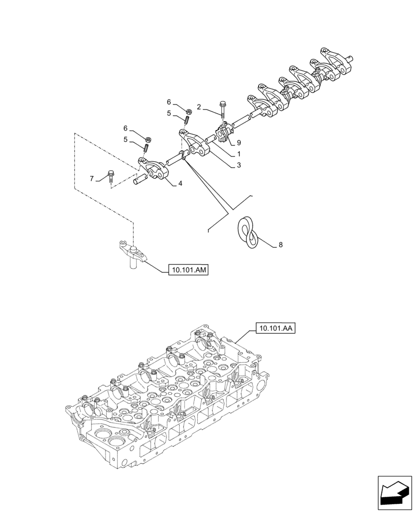 Схема запчастей Case AQ-4HK1XASS01 - (10.106.AO) - ROCKER ARM (10) - ENGINE