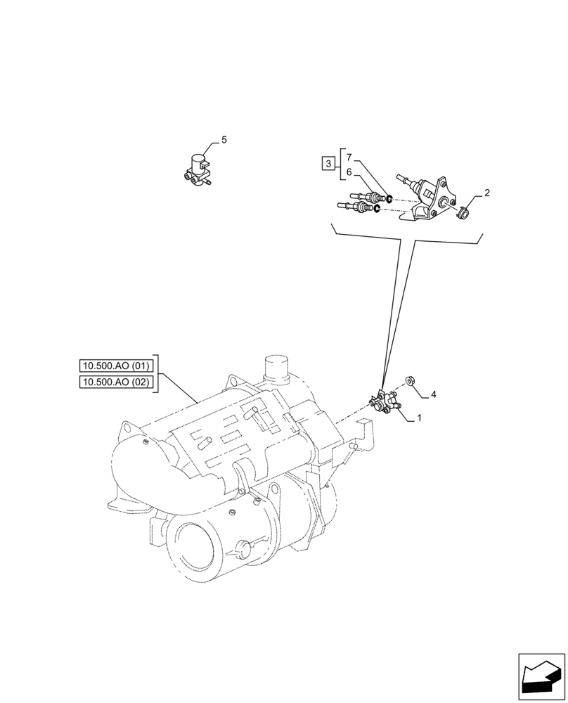 Схема запчастей Case AQ-4HK1XASS01 - (55.988.AM) - SELECTIVE CATALYTIC, REDUCTION, INJECTOR, EMISSIONS (55) - ELECTRICAL SYSTEMS