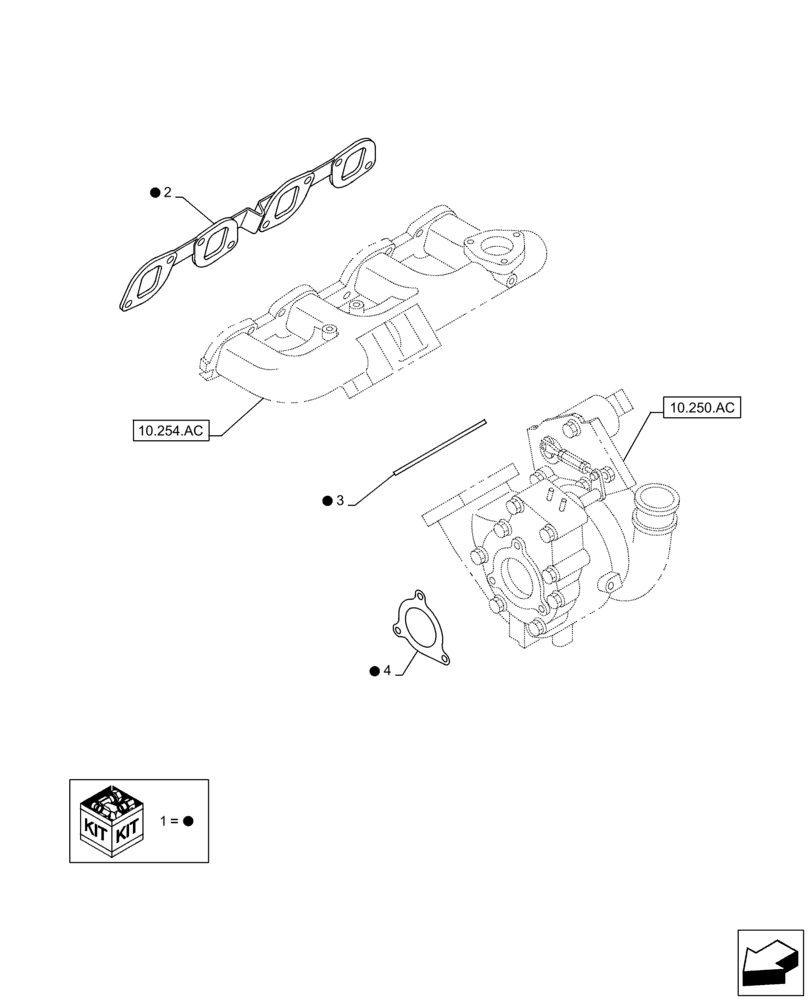 Схема запчастей Case AQ-4HK1XASS01 - (10.001.AD[08]) - ENGINE, GASKET, SET (10) - ENGINE