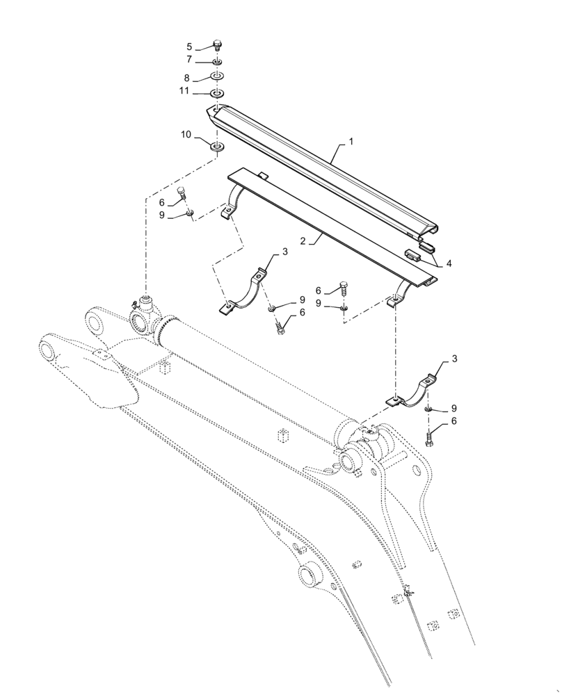 Схема запчастей Case CX31B - (35.737.AA[04]) - COVER ASSY, ARM, CYLINDER (84) - BOOMS, DIPPERS & BUCKETS