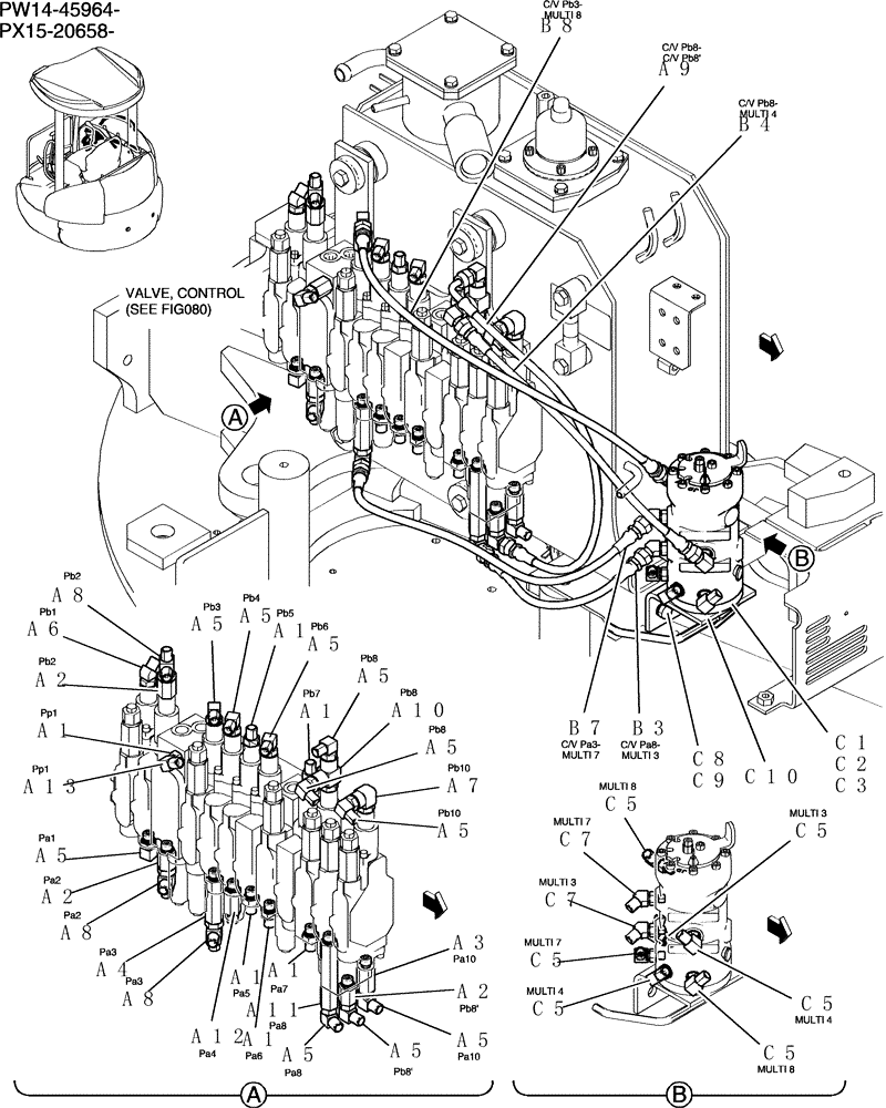 Схема запчастей Case CX31B - (142-17[1]) - CONTROL LINES, REMOTE (MULTI) (00) - GENERAL & PICTORIAL INDEX