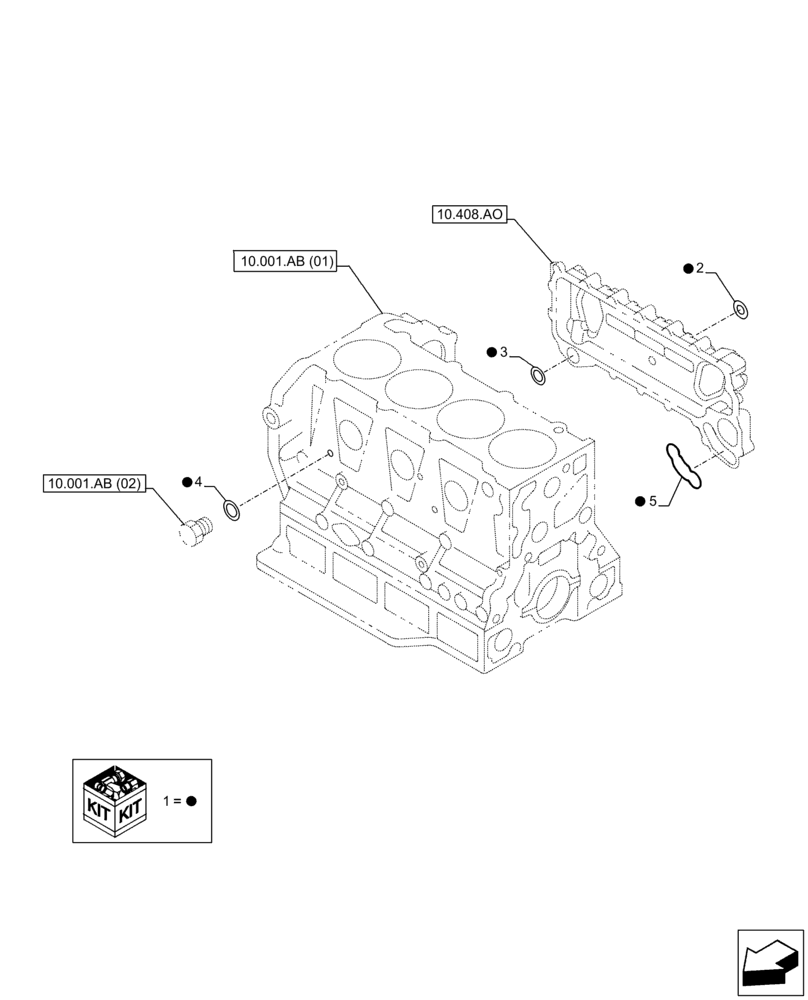 Схема запчастей Case AQ-4HK1XASS01 - (10.001.AD[06]) - ENGINE, GASKET, SET (10) - ENGINE