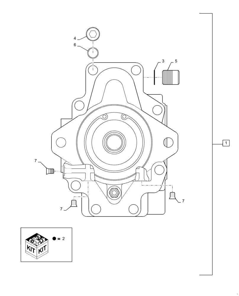 Схема запчастей Case CX55B - (35.106.AD[01]) - HYDRAULIC PUMP, ASSY, CANOPY (35) - HYDRAULIC SYSTEMS